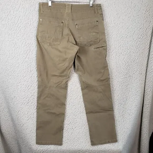 Kuhl Kanvus Jeans Mens 33x28 Brown Vintage Patina Dye Canvas Outdoor Pants - Picture 2 of 12